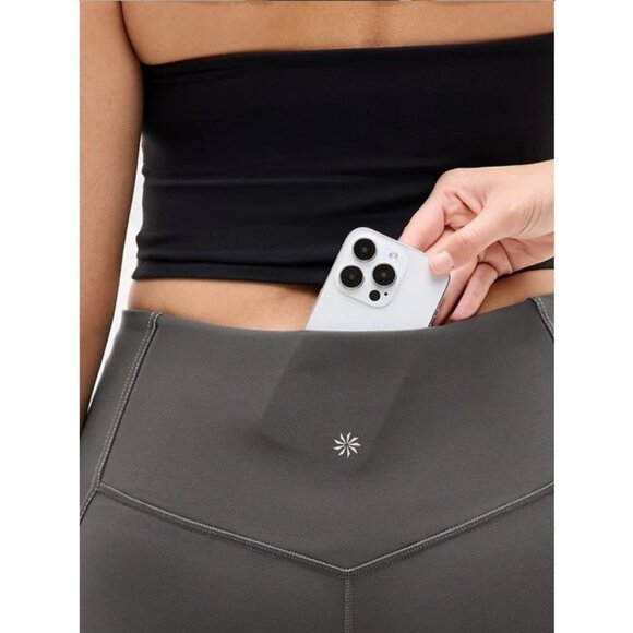 Athleta M Ultra High Rise Elation Pop Stitch Legging Shadow Grey Medium Regular - Picture 3 of 6